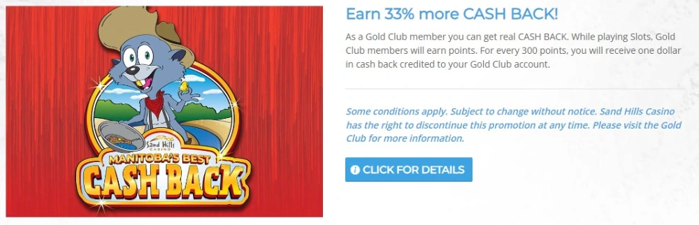 Cashback for Gold Club Members Bonus